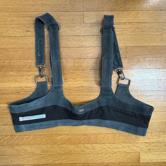 Free People Collection Beacon Corset Harness Gray Suede Leather Silver Hardware main image 8